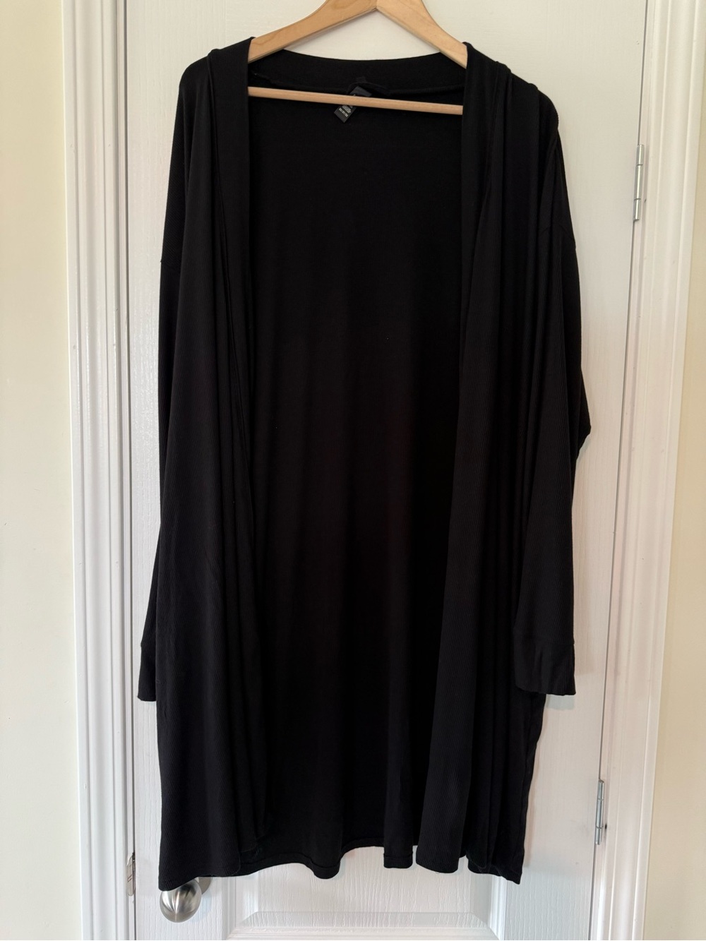Skims Long Black Ribbed Cardigan